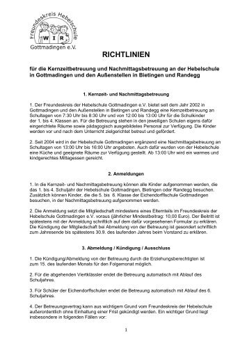 Richtlinien - Hebelschule Grundschule Gottmadingen