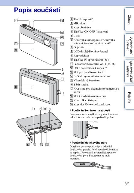 Sony DSC-TX5 - DSC-TX5 Istruzioni per l'uso Ceco