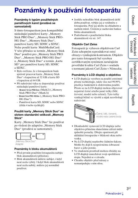 Sony DSC-TX5 - DSC-TX5 Istruzioni per l'uso Ceco