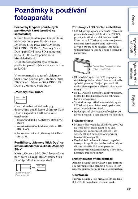 Sony DSC-S2100 - DSC-S2100 Istruzioni per l'uso Ceco