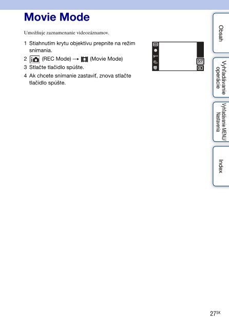 Sony DSC-T99D - DSC-T99D Istruzioni per l'uso Slovacco