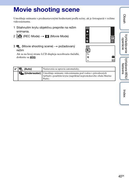 Sony DSC-T99D - DSC-T99D Istruzioni per l'uso Slovacco