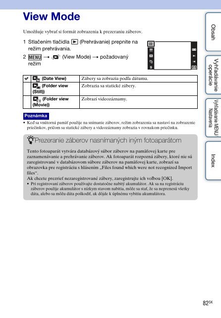 Sony DSC-T99D - DSC-T99D Istruzioni per l'uso Slovacco