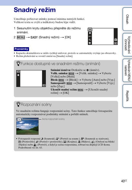 Sony DSC-T99D - DSC-T99D Istruzioni per l'uso Ceco