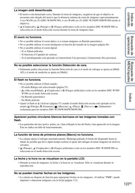 Sony DSC-W380 - DSC-W380 Istruzioni per l'uso Spagnolo