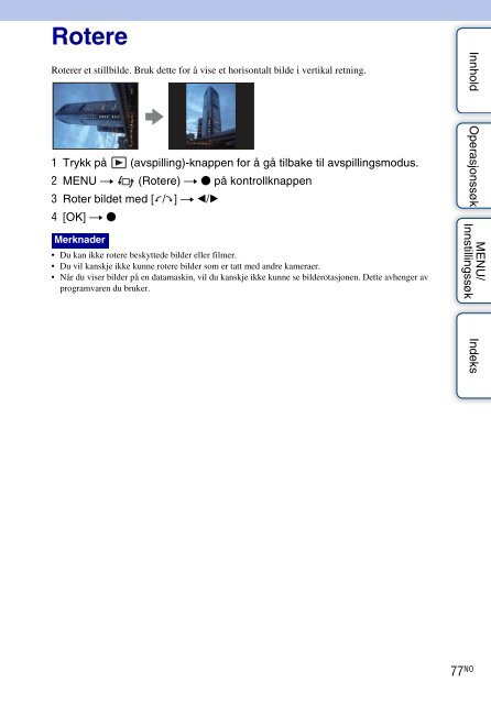 Sony DSC-W380 - DSC-W380 Istruzioni per l'uso Norvegese