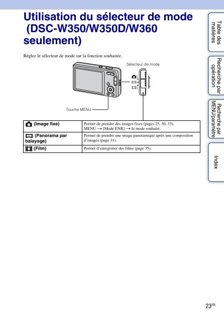 Sony DSC-W380 - DSC-W380 Istruzioni per l'uso Francese