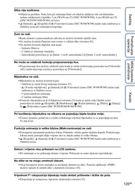 Sony DSC-W380 - DSC-W380 Guida all&rsquo;uso Croato
