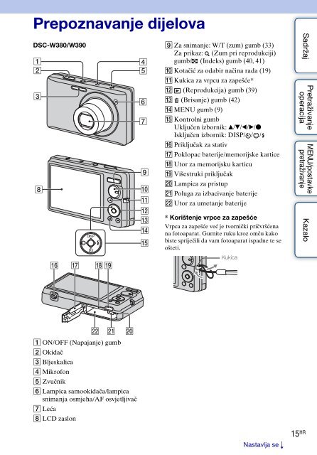 Sony DSC-W380 - DSC-W380 Guida all&rsquo;uso Croato
