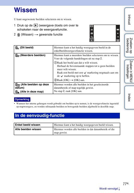 Sony DSC-T99D - DSC-T99D Istruzioni per l'uso Olandese