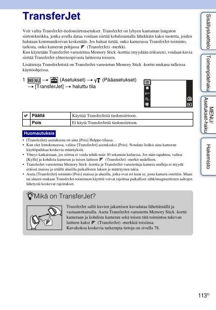 Sony DSC-T99D - DSC-T99D Istruzioni per l'uso Finlandese