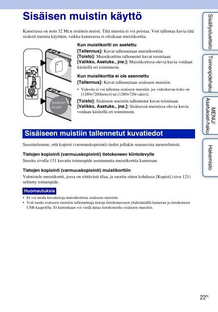 Sony DSC-T99D - DSC-T99D Istruzioni per l'uso Finlandese