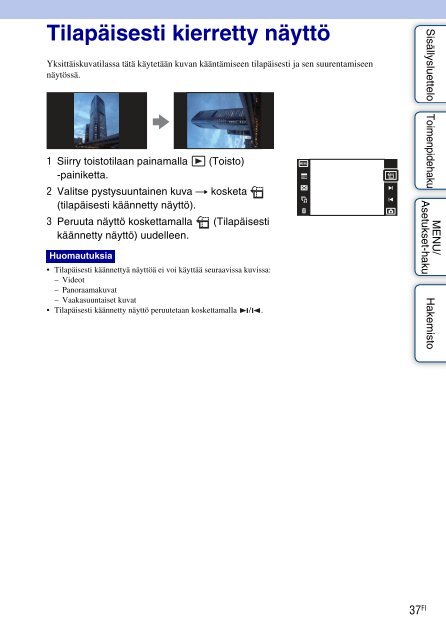 Sony DSC-T99D - DSC-T99D Istruzioni per l'uso Finlandese