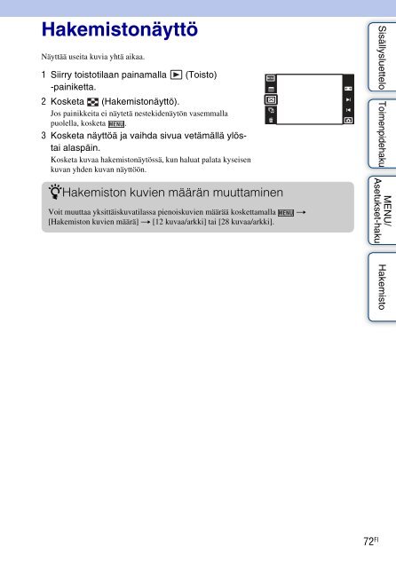 Sony DSC-T99D - DSC-T99D Istruzioni per l'uso Finlandese