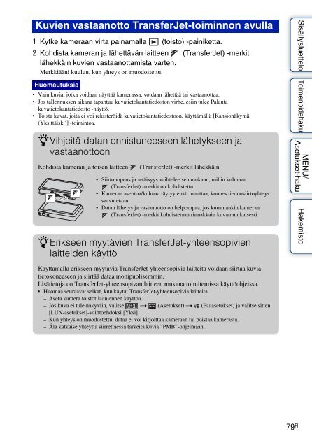 Sony DSC-T99D - DSC-T99D Istruzioni per l'uso Finlandese