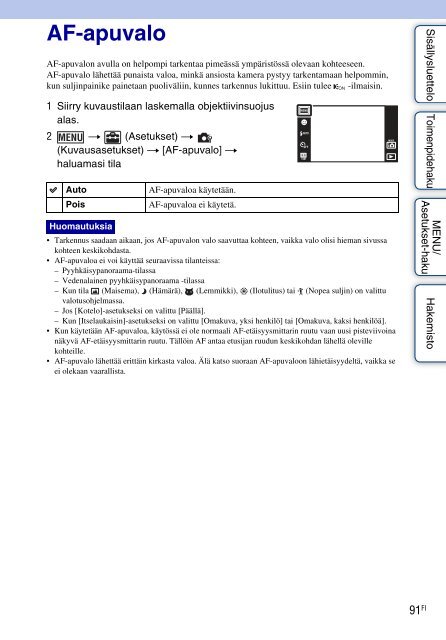 Sony DSC-T99D - DSC-T99D Istruzioni per l'uso Finlandese