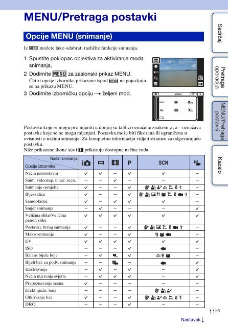 Sony DSC-T99D - DSC-T99D Istruzioni per l'uso Croato