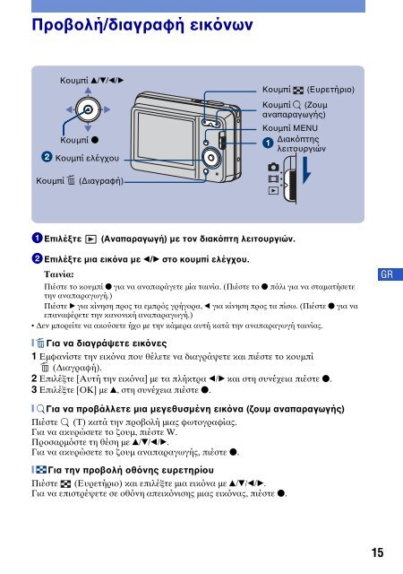 Sony DSC-S930 - DSC-S930 Istruzioni per l'uso Greco