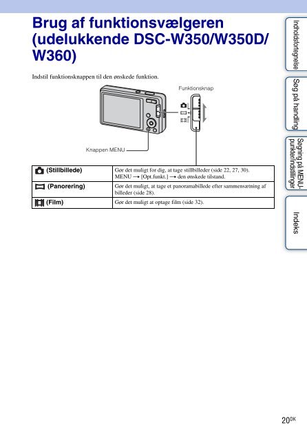 Sony DSC-W380 - DSC-W380 Istruzioni per l'uso Danese