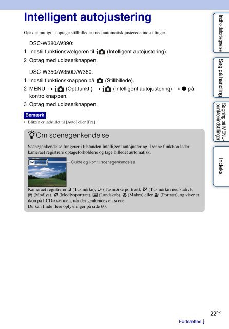 Sony DSC-W380 - DSC-W380 Istruzioni per l'uso Danese