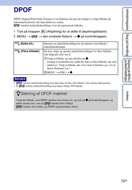 Sony DSC-W380 - DSC-W380 Istruzioni per l'uso Danese