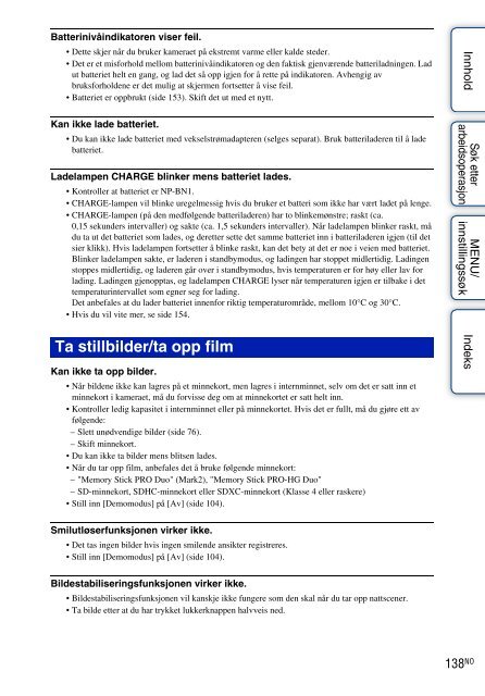 Sony DSC-T99D - DSC-T99D Istruzioni per l'uso Norvegese