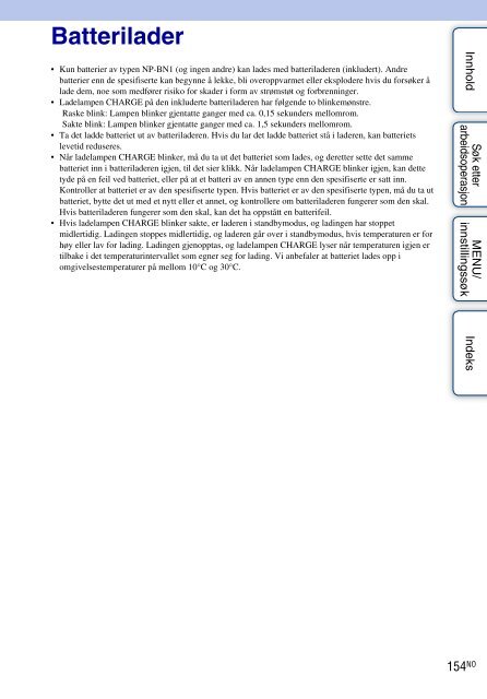 Sony DSC-T99D - DSC-T99D Istruzioni per l'uso Norvegese