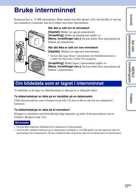 Sony DSC-T99D - DSC-T99D Istruzioni per l'uso Norvegese