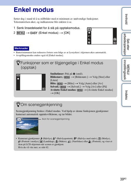 Sony DSC-T99D - DSC-T99D Istruzioni per l'uso Norvegese