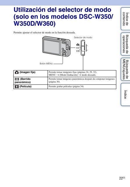 Sony DSC-W350 - DSC-W350 Istruzioni per l'uso Spagnolo