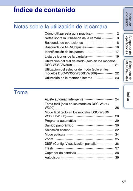 Sony DSC-W350 - DSC-W350 Istruzioni per l'uso Spagnolo