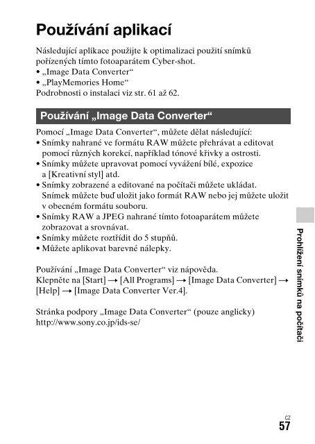 Sony DSC-RX1 - DSC-RX1 Istruzioni per l'uso Ceco