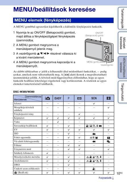 Sony DSC-W350 - DSC-W350 Guida all&rsquo;uso Ungherese