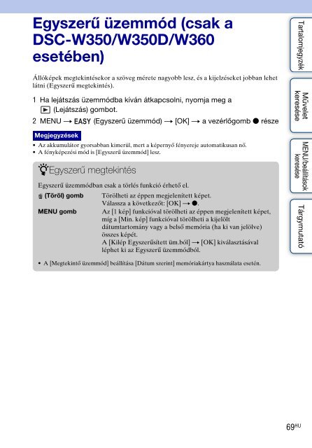 Sony DSC-W350 - DSC-W350 Guida all&rsquo;uso Ungherese
