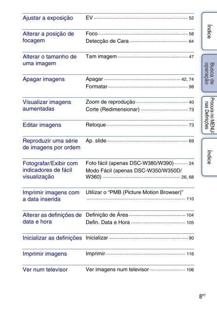 Sony DSC-W360 - DSC-W360 Istruzioni per l'uso Portoghese