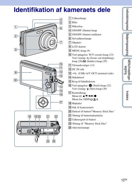 Sony DSC-W180 - DSC-W180 Istruzioni per l'uso Danese