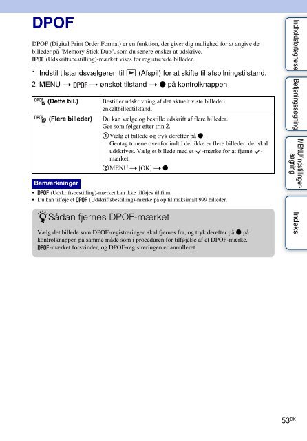 Sony DSC-W180 - DSC-W180 Istruzioni per l'uso Danese