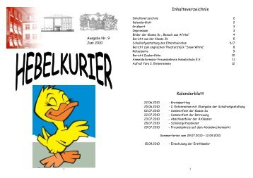 9. Hebelkurier Juni 2010 - Hebelschule Grundschule Gottmadingen
