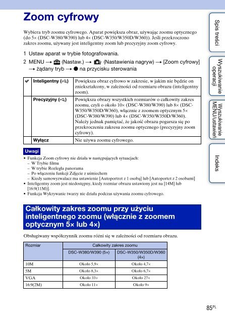 Sony DSC-W360 - DSC-W360 Guida all&rsquo;uso Polacco