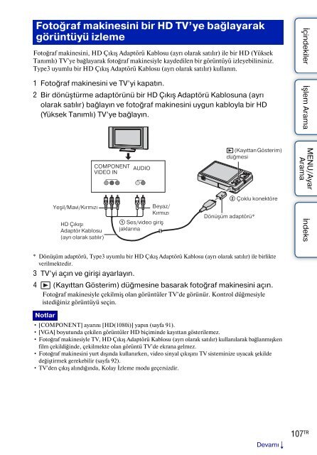 Sony DSC-W360 - DSC-W360 Istruzioni per l'uso Turco