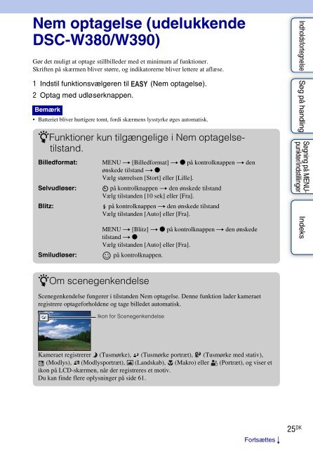 Sony DSC-W360 - DSC-W360 Istruzioni per l'uso Danese