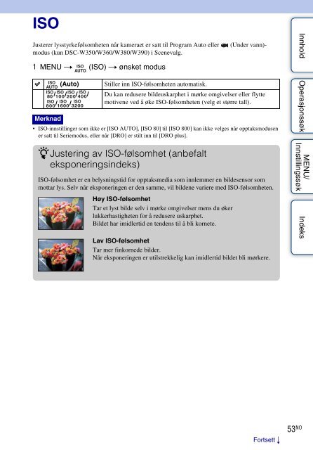 Sony DSC-W360 - DSC-W360 Istruzioni per l'uso Norvegese