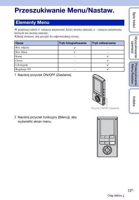 Sony MHS-FS3 - MHS-FS3 Istruzioni per l'uso Polacco