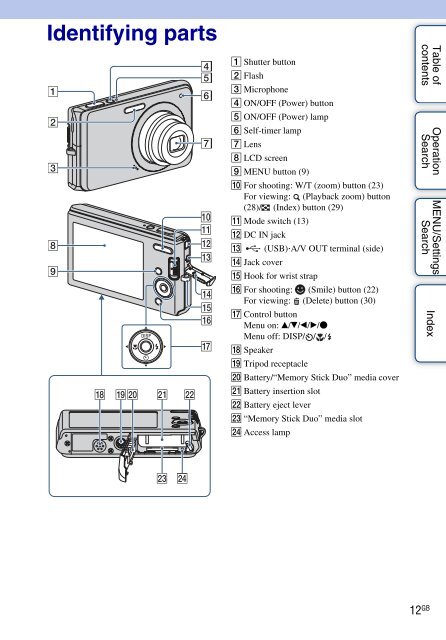 Sony DSC-W180 - DSC-W180 Istruzioni per l'uso Inglese
