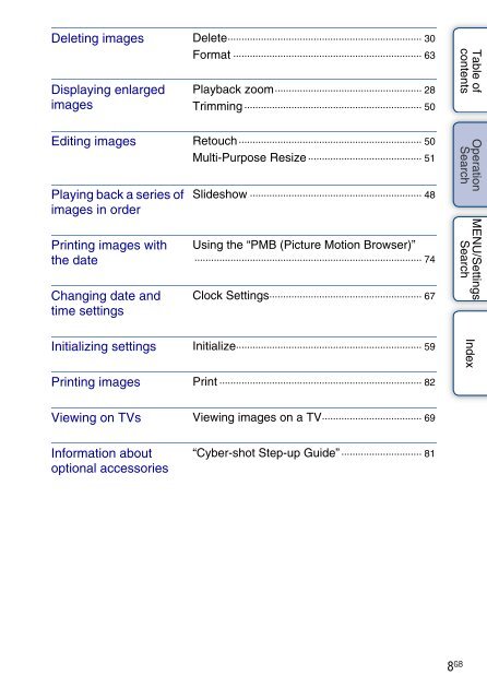 Sony DSC-W180 - DSC-W180 Istruzioni per l'uso Inglese