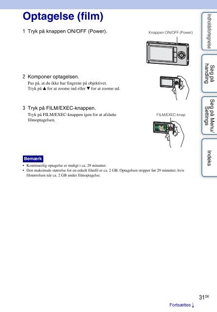 Sony MHS-FS1 - MHS-FS1 Istruzioni per l'uso Danese