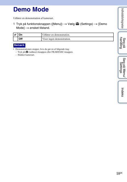 Sony MHS-FS1 - MHS-FS1 Istruzioni per l'uso Danese