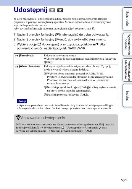 Sony MHS-FS3K - MHS-FS3K Istruzioni per l'uso Polacco