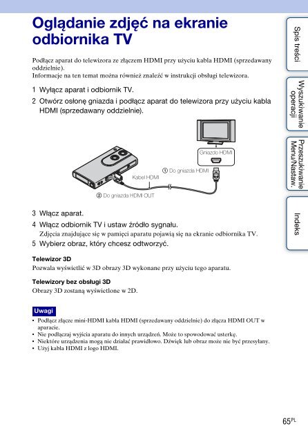 Sony MHS-FS3K - MHS-FS3K Istruzioni per l'uso Polacco