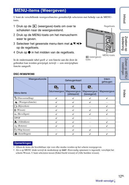 Sony DSC-W360 - DSC-W360 Istruzioni per l'uso Olandese